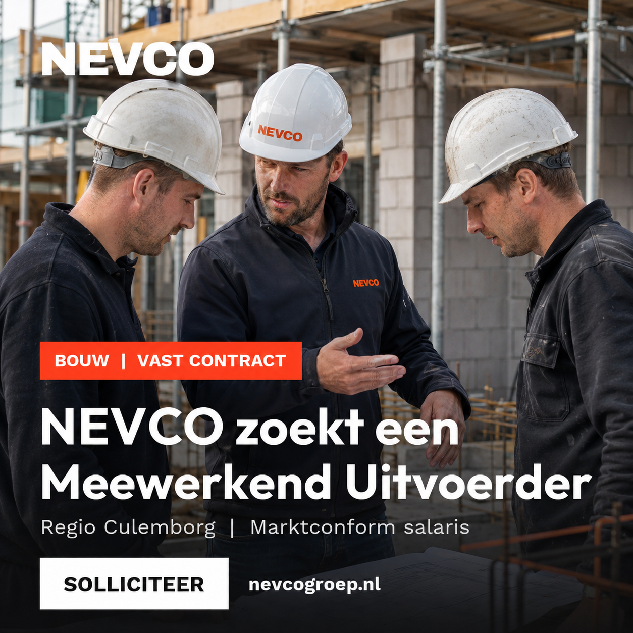 NEVCO-vacatureadvertentie voor een Meewerkend Uitvoerder in regio Culemborg