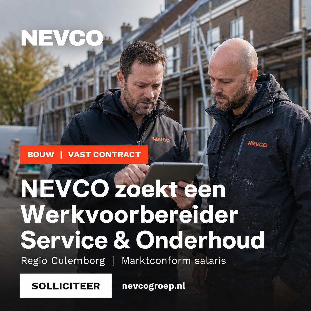 NEVCO-vacatureadvertentie voor een Werkvoorbereider Service & Onderhoud in regio Culemborg